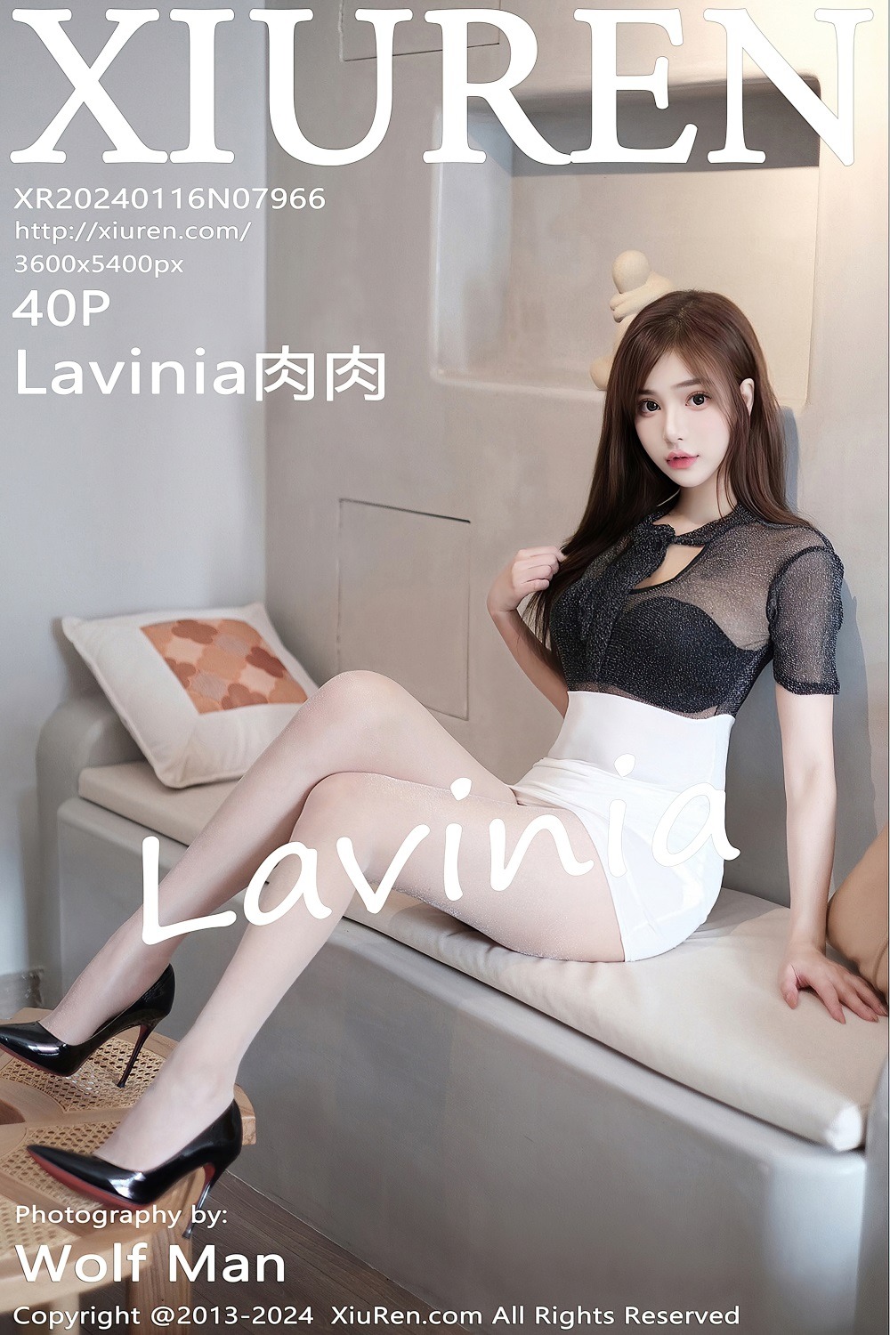 [秀人网] 2024.01.16 NO.7966 Lavinia肉肉 黑色薄纱上衣[41P/378MB] 第1张