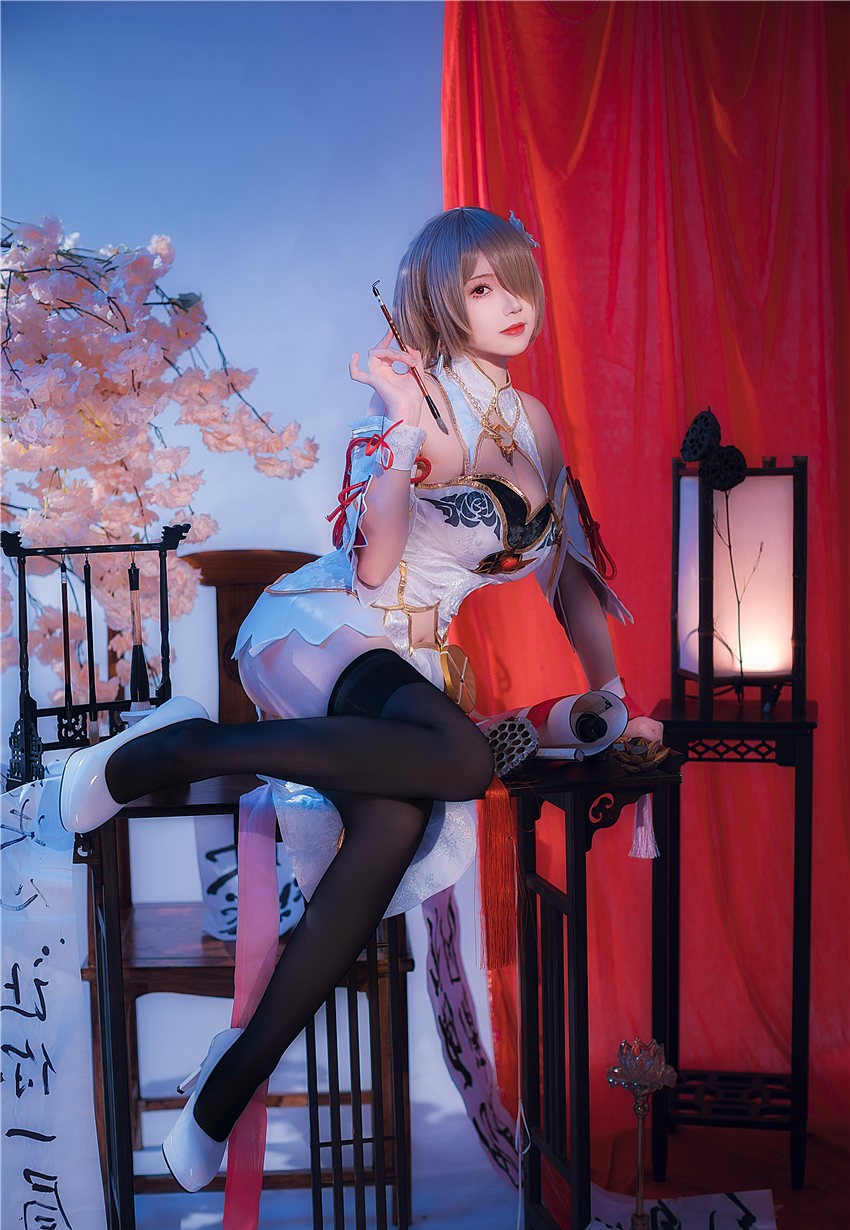 雪晴Astra 崩坏3丽塔 浣溪沙旗袍[56P-442MB] 第3张