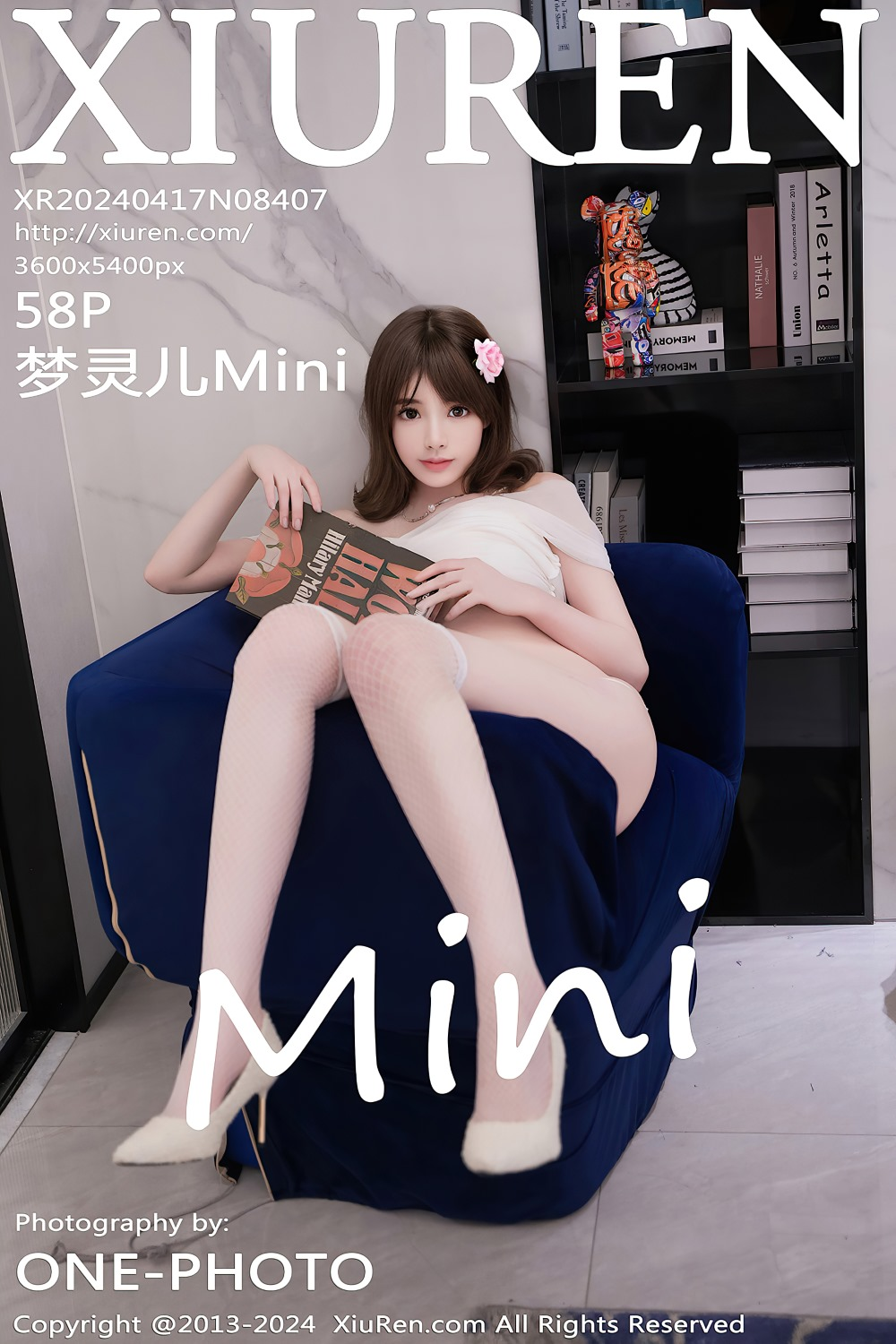 [秀人网] 2024.04.17 NO.8407 梦灵儿Mini 白色露肩连衣短裙[59P/500MB] 第1张
