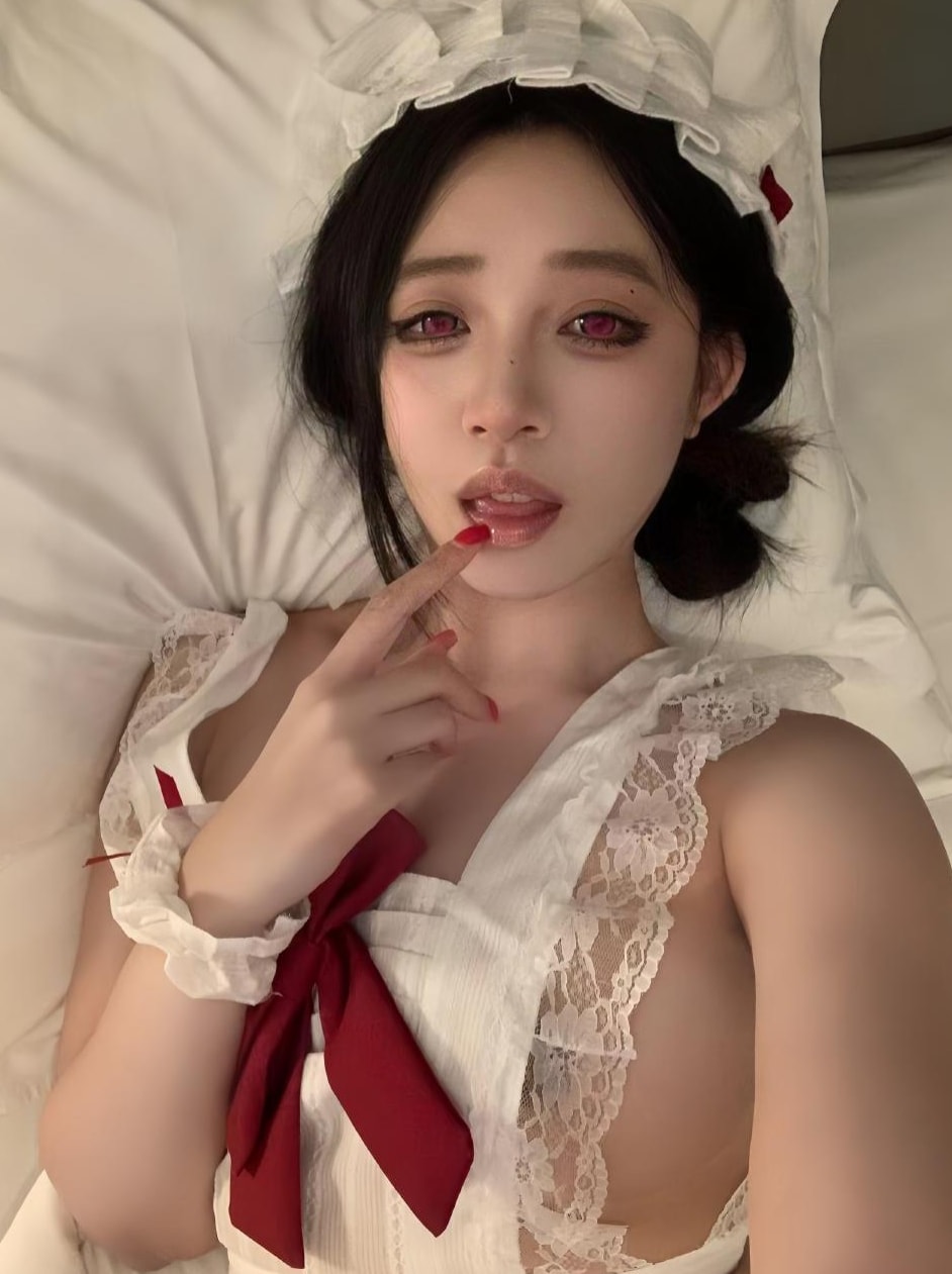 【微密】鹅鹅-白蕾丝情趣女仆装[16P7V-60MB] 第1张