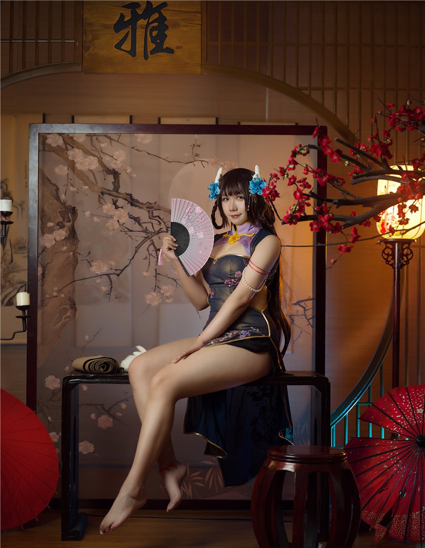 麻花酱 比睿旗袍+泳装 [61P-446MB] 第4张