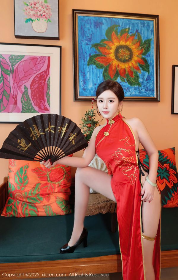 [秀人网] 2025.01.26 NO.9834 小薯条nienie 红色旗袍服[132P/1.42GB] 第1张