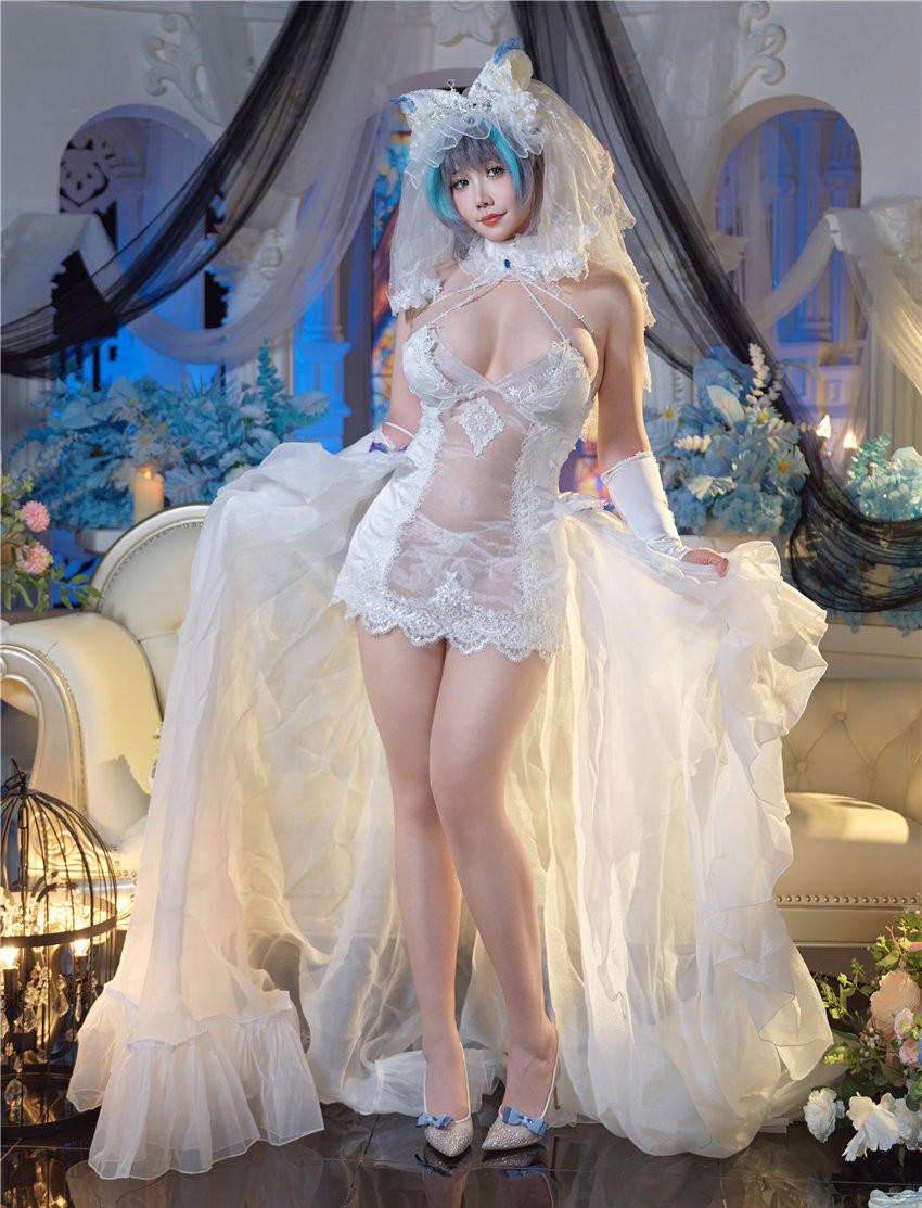 麻花酱 碧蓝航线 柴郡内衣花嫁[32P2V-710M] 第2张