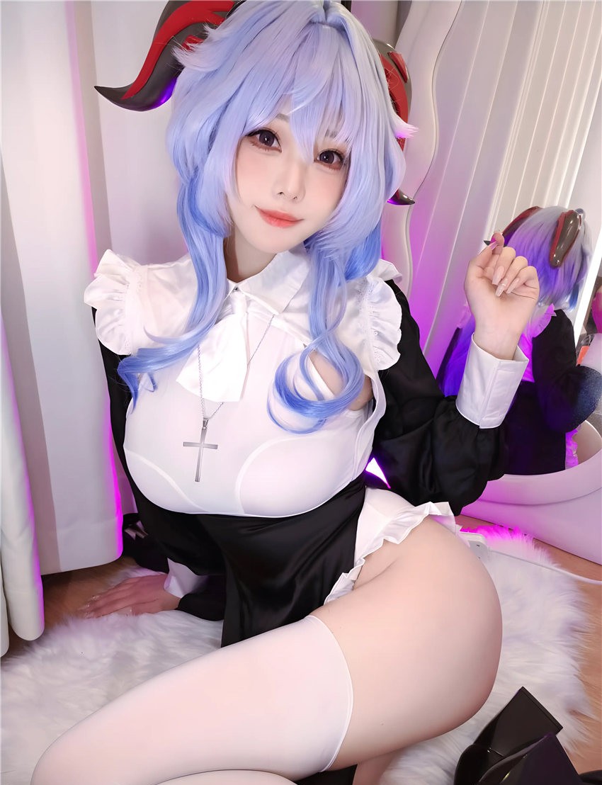 蜜汁猫裘 原神 甘雨修女[39P-90M] 第2张